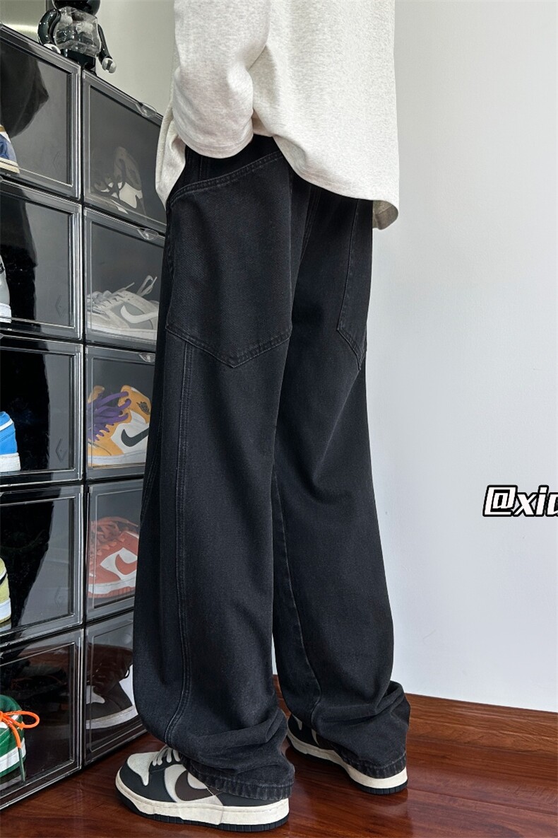 XZ616秋季新款水洗设计感斜拼袋分割牛仔长裤TY1025特P65控78,男装休闲裤,星座512A（原616）