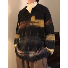 美式chic针织衫男女秋冬季宽松慵懒风休闲套头毛衣潮LMY9576-p65，男装针织衫/毛衣，星座1008