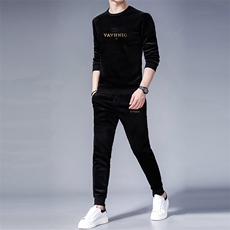 SA8351-2钱塘2020-2中青年男士新款时尚休闲帅气卫衣套装P147，男装休闲套装，钱塘207-2