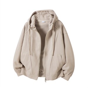 美式高级感连帽卫衣男2026潮牌复古高街oversiz开衫外套，女装短外套，星座914