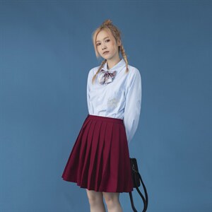 中性风C316 CS676 P58送蝴蝶结秋装长袖衬衫JK制服班服绣花图片