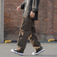 美式街头机能风冲锋裤子男秋季直筒宽松休闲裤K517P40，男装休闲裤，星座1116-2