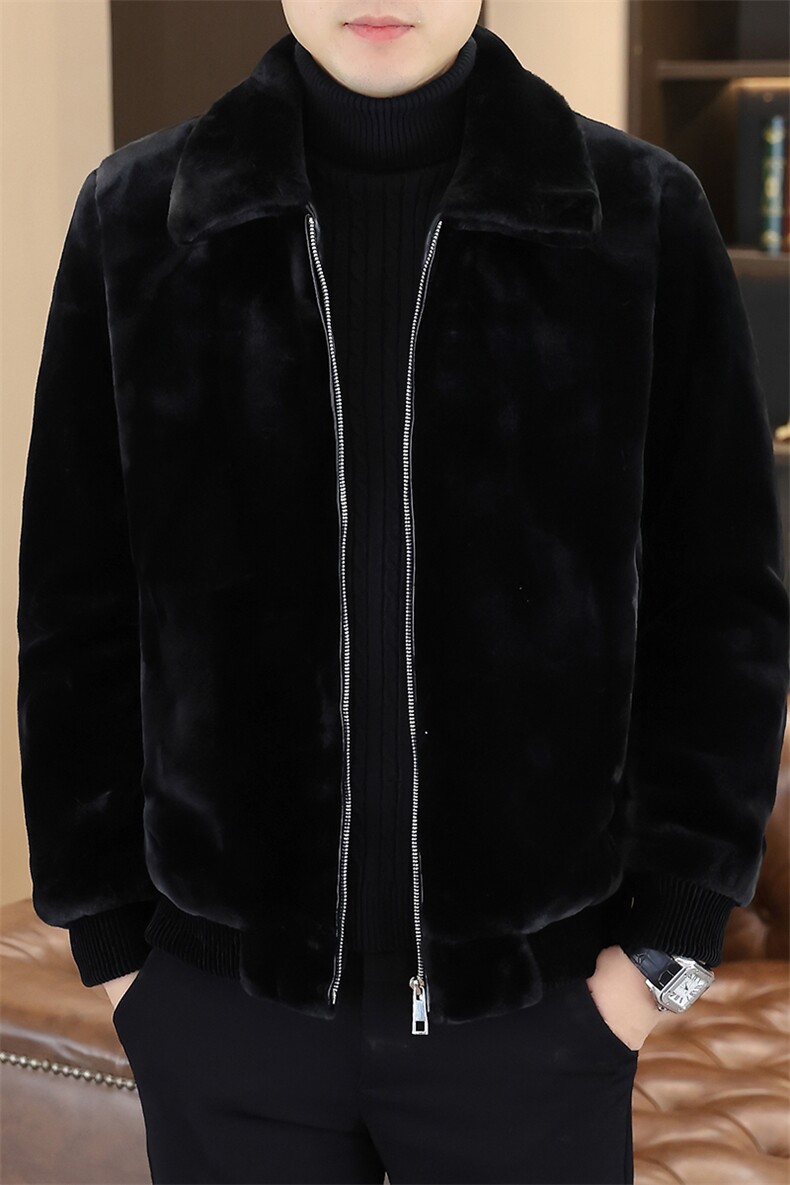 冬季加厚仿水貂绒男士翻领大码毛呢夹克外套X988-P90,男装毛呢大衣,星座310B-3