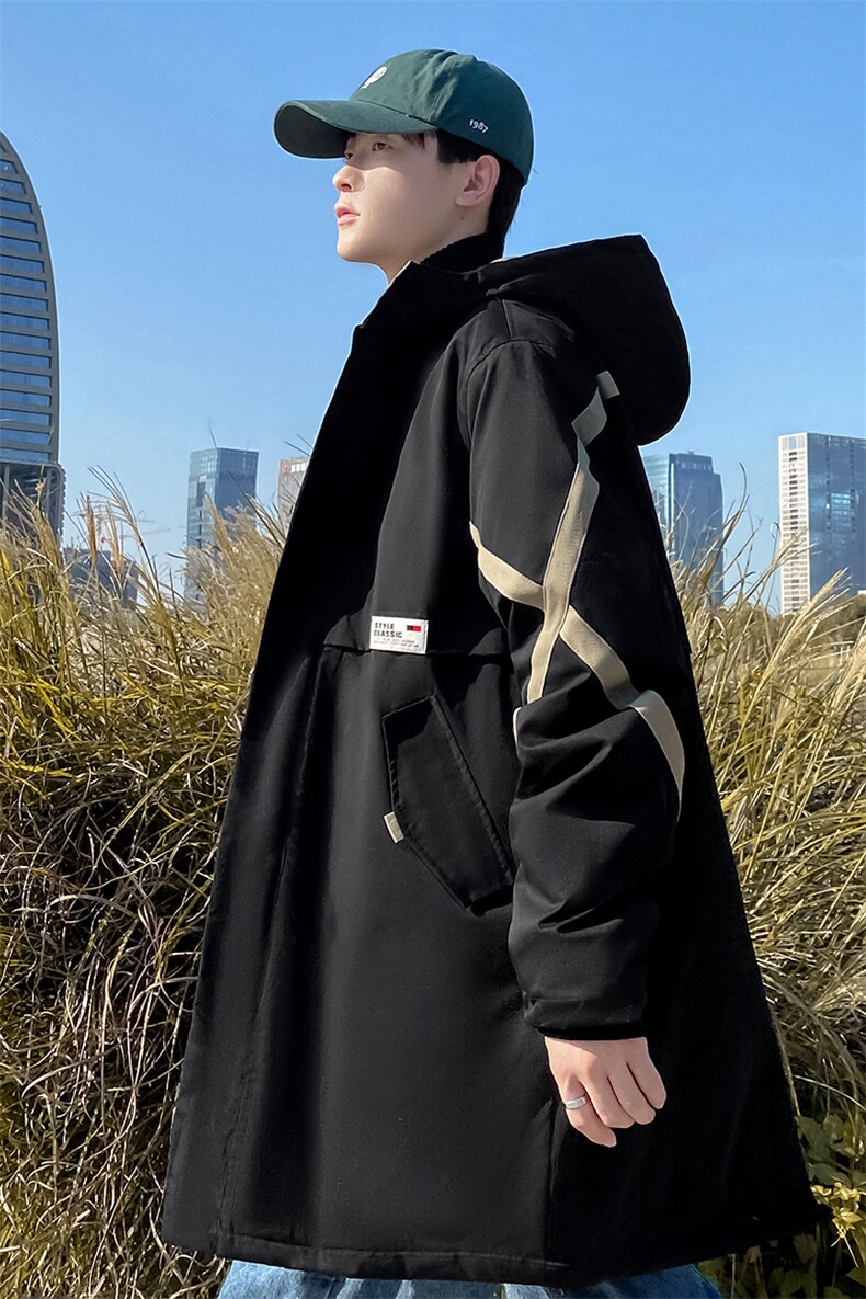 8XL~M大码冬季新款连帽中长款棉衣棉袄大衣男货足支持各种活动,男装棉衣,钱塘717(原712)