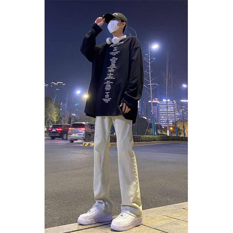 2024春款修身微喇复古弹力牛仔裤715-6-BK01P50,男装牛仔裤,星座715-6