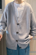 ！2023秋季男士开衫毛衣百搭纯色针织衫外套上衣M900P65控78，男装针织衫/毛衣，电商B220