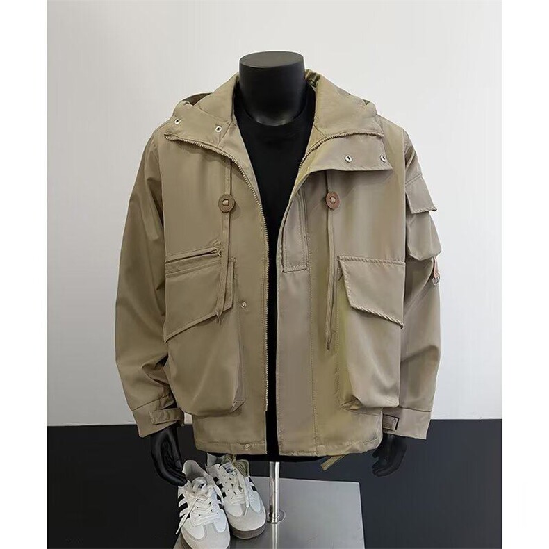春季新款日系宽松立体多口袋连帽冲锋衣Z2571P75,男装夹克,星座1116-2