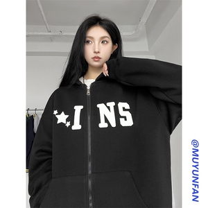 女模图 新款重磅420克开衫卫衣 W2321-P58-控88 供抖音图片