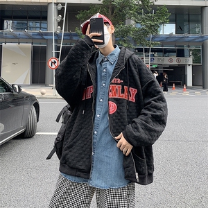 男春季新款华夫格刺绣连帽开衫卫衣WT22P40图片