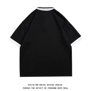 1白底中性风polo衫潮大码M-5XL翻领情侣短袖T恤男DP7741P45控59图片