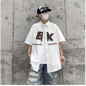 日系工装短袖衬衫男款夏季少年感潮牌休闲衬衣学院风 D3021 P35图片