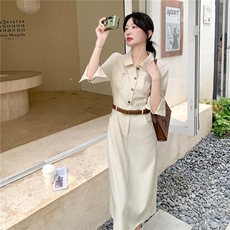 【档口现货】气质通勤衬衫领长袖连衣裙秋季新款5100-P145-K218，女装连衣裙，2C126