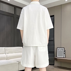 DT281-P55港风冰丝薄款套装男新款夏季宽松短袖衬衫两件套，男装休闲套装，星座507A（原星座306B-2）