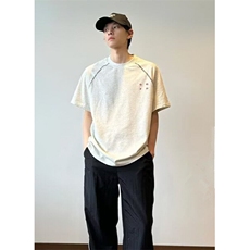 复古哈苏线撞色字母速干t恤男夏季凉感运动拼接短袖半袖T700，男装T恤，星座1116A（原606A-3）