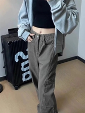 美式复古工装裤解构设计新款宽松牛仔裤美拉德棕色裤子男K68，男装牛仔裤，星座516A