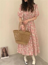 碎花清新连衣裙，女装连衣裙，raver