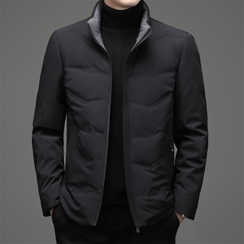 羽绒服男士加厚保暖冬季短款白鸭绒立领外套韩式潮流简约帅气男装图片