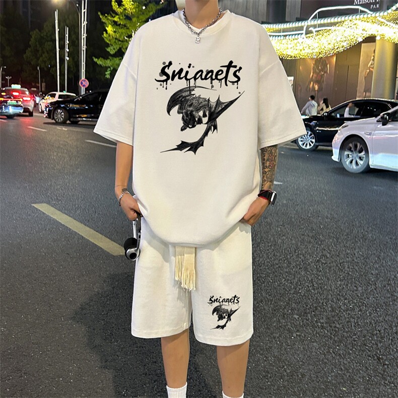 套装！华夫格套装短袖T恤短裤男HTZ536-特p：38,男装牛仔裤,电商B371