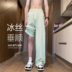 2025夏季新款潮流薄款冰丝垂坠宽松休闲裤B315-K24165-特p30控58，男装休闲裤，电商B315