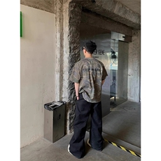美式做旧水洗迷彩字母短袖百搭工装机能风夏季宽松圆领T恤男YTX66，男装T恤，星座208-5