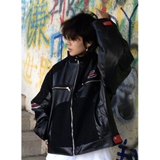 复古pu皮机车服夹克男秋冬设计感小众宽松休闲短款外套PK8731，男装夹克，星座1116A（原606A-3）