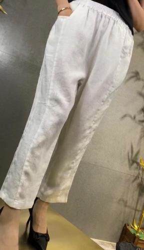 ZCL608夏季新款时尚洋气带盖麻料休闲裤，女装休闲裤，L·H·X