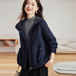 现货休闲连帽棉服女短款宽松加厚保暖外套小个子棉衣
