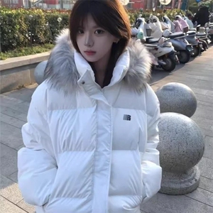 可拆卸毛领冬季羽绒棉服潮牌情侣美式加厚外套棉衣2568P108网图,街拍冬季大衣怎么搭配图片