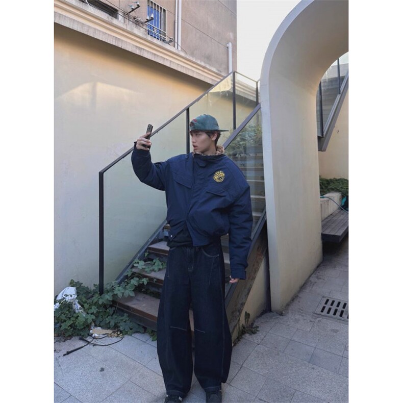 【】美式复古潮牌豹纹工装棉衣男女保暖加厚棉服潮SW330P105,男装棉衣,星座1112-1