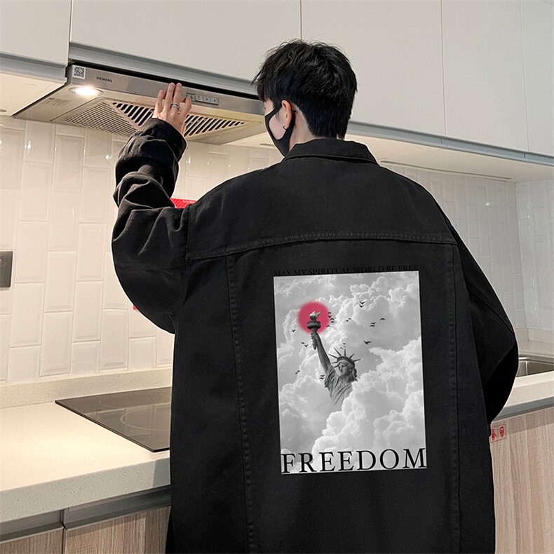 牛仔夹克男大码牛仔外套男茄克NJ77326-P60加绒款-P75,男装夹克,电商A040
