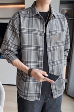 秋季格子衬衫长袖韩版潮流宽松潮上衣外套男装DF06T，男装衬衫，电商A102