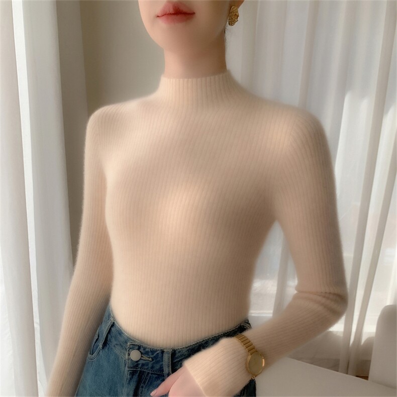 2025年秋季时尚百搭通勤简约一线抽高，女装羊绒衫，云暖羊山羊绒