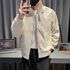 新款社会小伙时尚工装夹克男店主秋装外套男JK87-P78控128黑色，男装夹克，星座301B-1