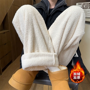 日系宽松百搭加厚保暖廓形休闲纯色直筒长裤男5D2121-TP3569