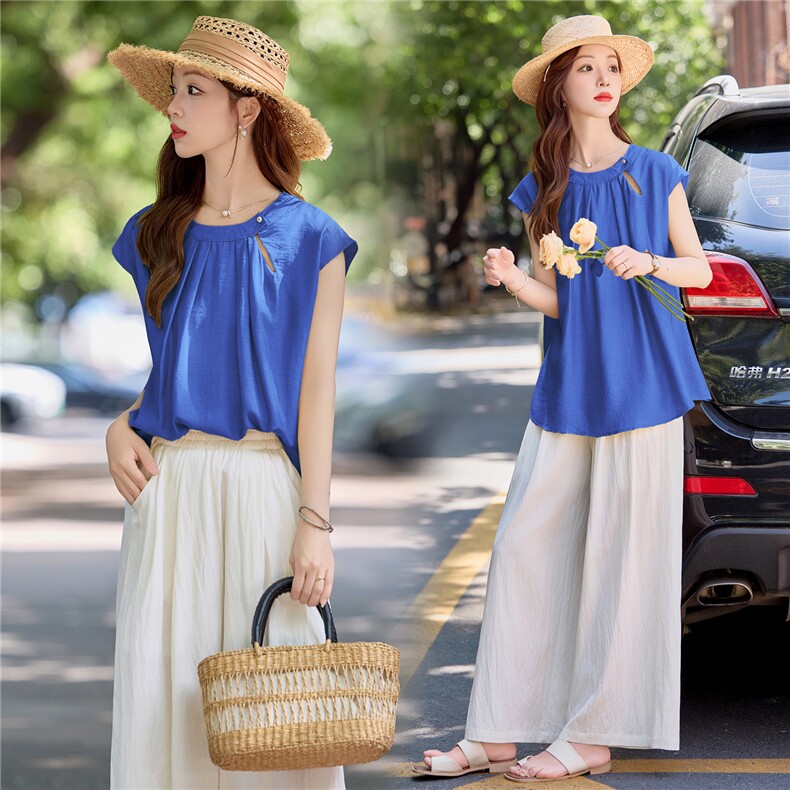 欧洲站女装莱赛尔时尚套装2025年夏季今年流行的多巴胺穿搭两件套，女装套装/套裙，依路服饰