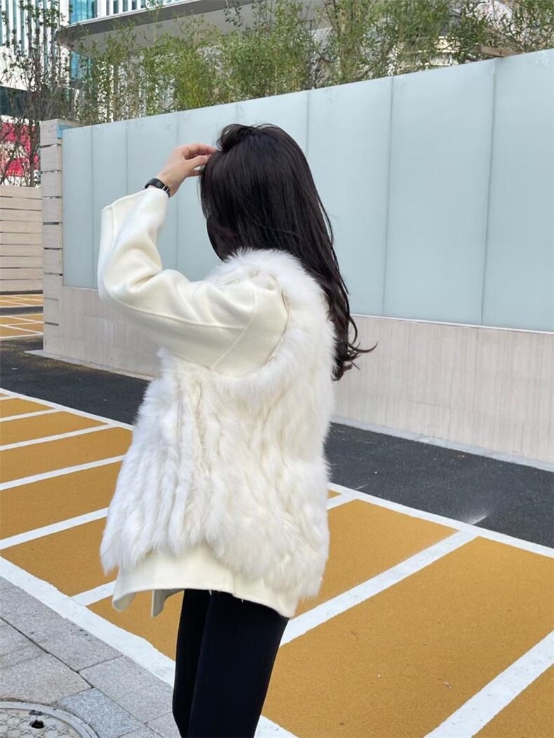 冬季新款两件套皮草羊绒外套，女装皮草，邱小姐