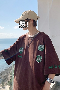 1图案已注册港风日系休闲情侣大码M-5XL风短袖DT7638P30控48图片