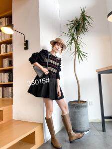 针织拼接连衣裙，女装连衣裙，千百莲