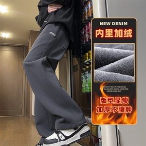 秋冬款华夫格运动卫裤男直筒宽松加厚休闲长裤Z9868-P40/加绒P50图片