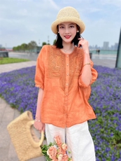 纯苎连衣裙小衫裤子裙子衬衣 时尚风 风淑女风休闲风，女装连衣裙，川哲