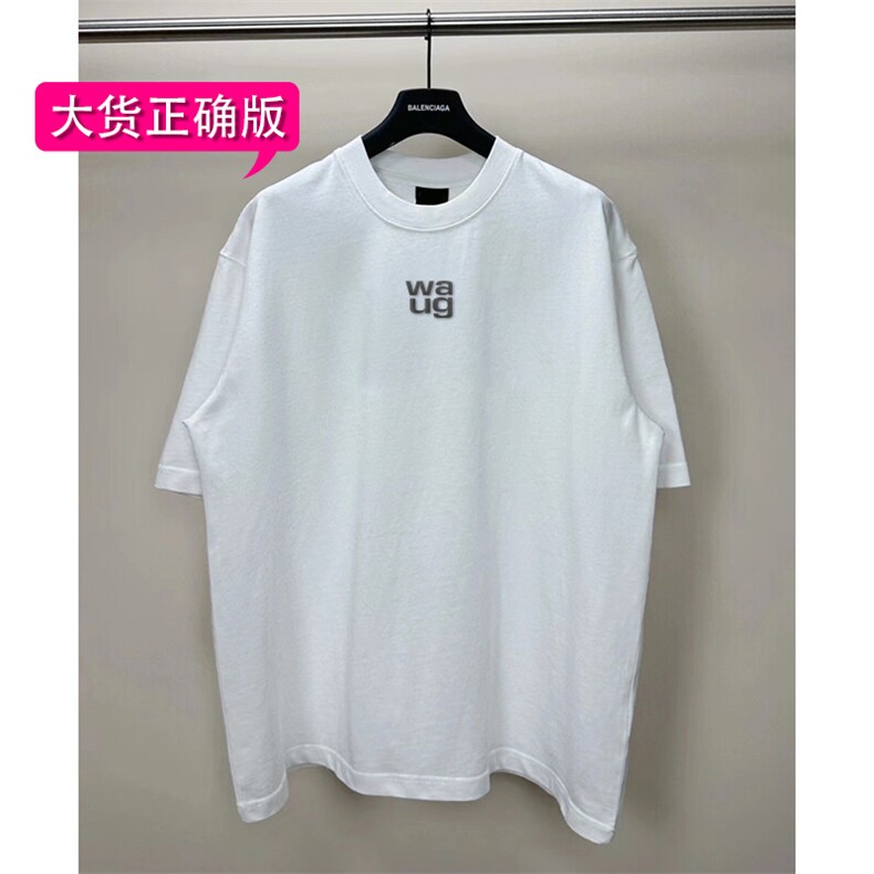 T05大王AW男士短袖T恤字母印花圆领情侣男女同款宽松潮流轻奢时尚,男装T恤,电商B368