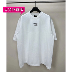 T05大王AW男士短袖T恤字母印花圆领情侣男女同款宽松潮流轻奢时尚图片