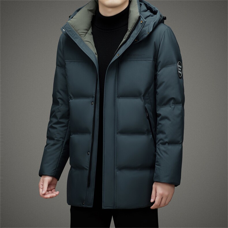 DJ2256钱塘2020-3时尚休闲连帽冬季厚款中年男士羽绒服P345,男装羽绒服,钱塘207-3