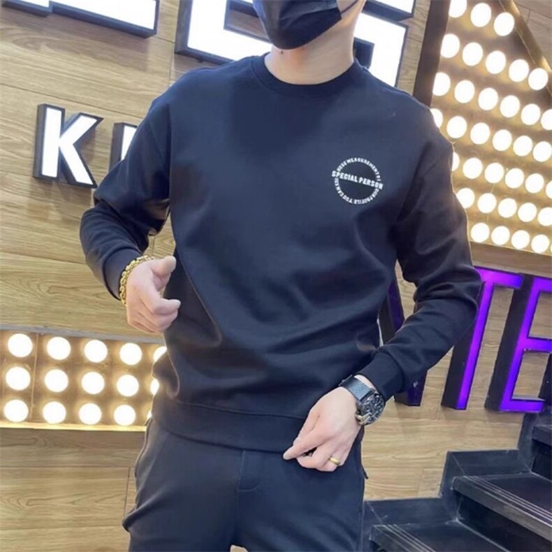 网图现货新款秋季轻熟休闲男式印花时尚卫衣套头长袖R4004-P38,男装卫衣,星座1005-4