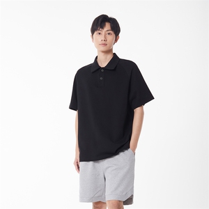 百搭纯色POLO衫男女款大版纯棉打底衫团体班服高克重 品质图片