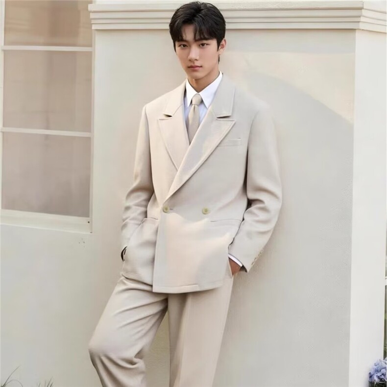 1506/QXZ380/P67韩版帅气宽松港风西装外套男春秋百搭休闲西服,男装西服套装,星座1506