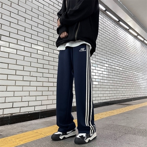 高街潮牌抽绳卫裤宽松休闲裤春秋季三条杠束脚裤男款 K7466-P36图片