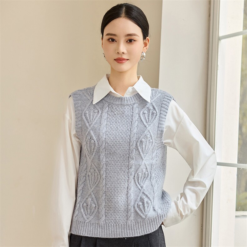 2025年秋季女士马甲多色现在，女装羊绒衫，仙姿羊绒