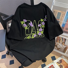 万针全刺绣工艺抖音得物高品质260克重磅纯棉双纱美式高街短袖T恤，男装T恤，电商A486-1