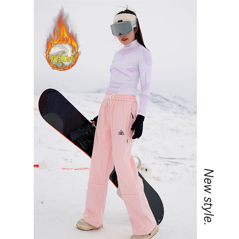 冬季新款登山裤加厚保暖银狐绒户外男滑雪裤K1076J加绒-P80控128,男装棉衣,电商A001